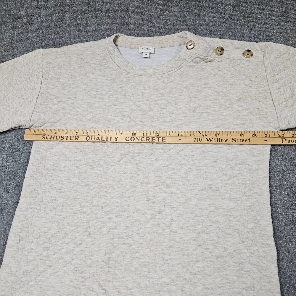 J Crew Quilted Button Shoulder Pullover Medium Be… - image 7